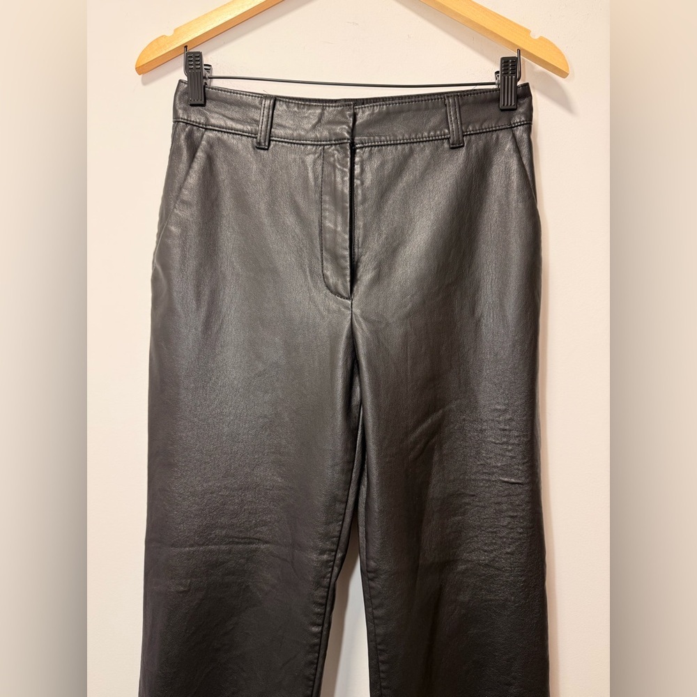 Aritzia Babaton Black Faux Leather Trousers size 6 - Picture 6 of 10